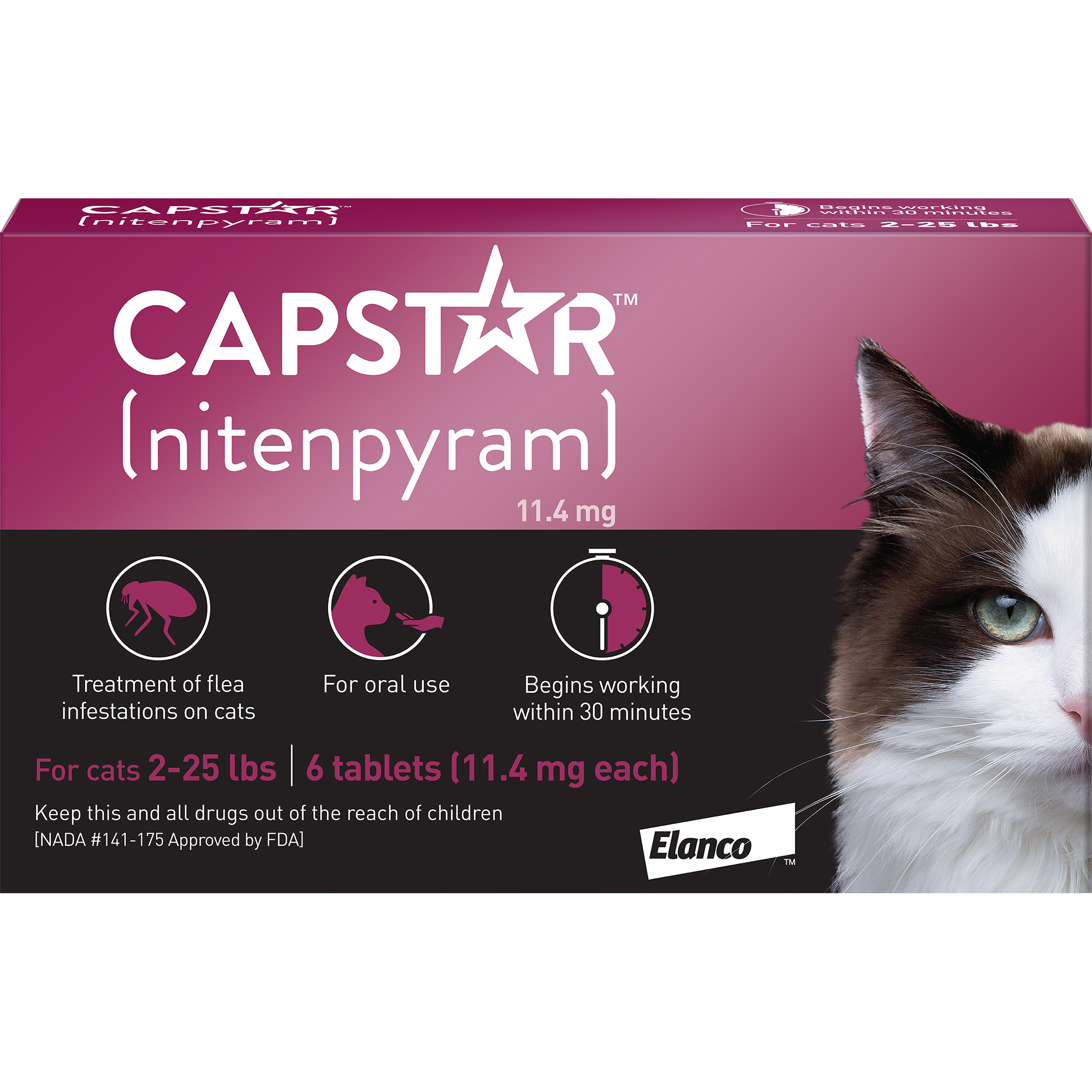 Capstar for Cats and Dogs 225 lbs 6 tablets BLUE